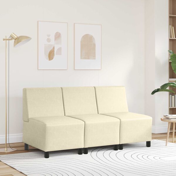 vidaXL Modular Sofa Unit Armless Cream 55 x 74 x 82 cm Faux Leather