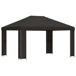 vidaXL Gazebo 4 x 3 m Anthracite Polyester and Steel 190 gsm