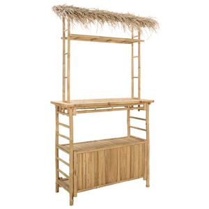 vidaXL Outdoor Bar Table Natural 110 x 50 x 209 cm Bamboo