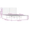vidaXL Metal Bed Frame without Mattress with Headboard White 140x190cm