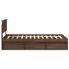 vidaXL Bed Frame with Headboard Brown Oak 100 x 200 cm Solid Pine Wood