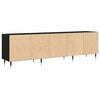 vidaXL TV Cabinet Black Oak 150 x 30 x 45 cm Engineered Wood