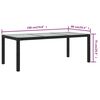vidaXL Garden Table Black 190x90x75 cm Tempered Glass and Poly Rattan