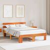 vidaXL Bed Frame with Headboard Wax Brown 160 x 200 cm Solid Pine Wood