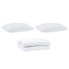 vidaXL Duvet with Pillow 3 pcs White Microfibre