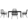 vidaXL Garden Dining Set 5 pcs Black Poly Rattan