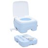 vidaXL Camping Toilet Manual Light Blue and White 41.5 x 36.5 x 30 cm