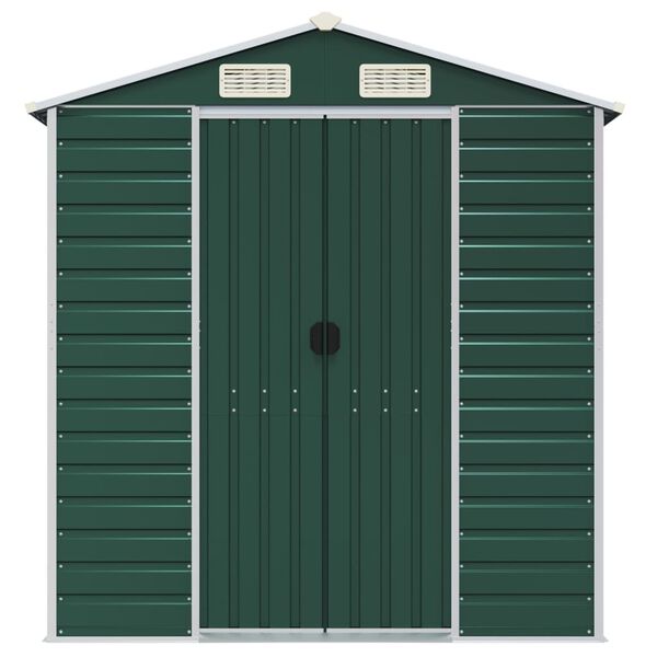 vidaXL Garden Shed Green 191x725x198 cm Galvanised Steel