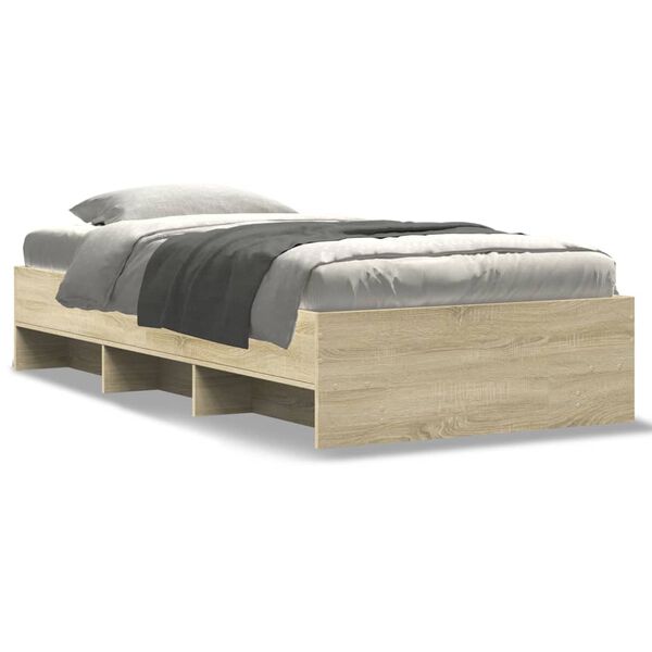 vidaXL Bed Frame without Mattress Sonoma Oak 90x190 cm Single Engineered Wood