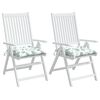 vidaXL Chair Cushions 2 pcs Leaf Pattern 40x40x7 cm Fabric
