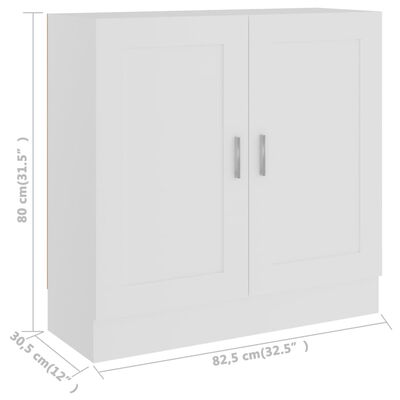 vidaXL Book Cabinet White 82.5x30.5x80 cm Engineered Wood