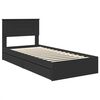 vidaXL Storage Bed with Headboard Black 100 x 200 cm Engineered Wood