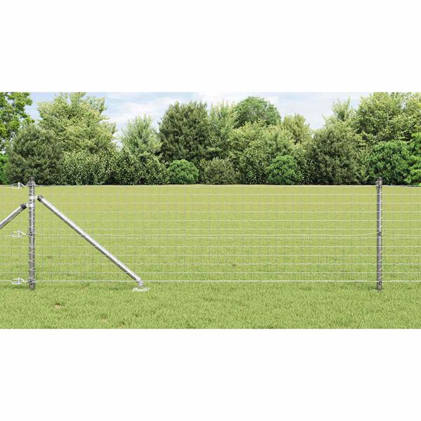 vidaXL Fence Post 13 pcs Silver Steel