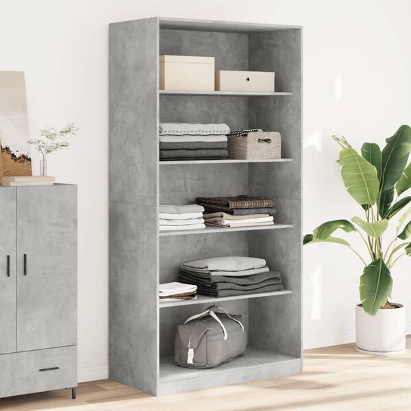 vidaXL Wardrobe Concrete Grey 100x50x200 cm Engineered Wood