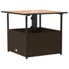 vidaXL Garden Table with Parasol Hole Brown 55x55x46.5 cm Poly Rattan