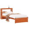 vidaXL Bed Frame with Headboard with Storage Wax Brown Solid Pine Wood