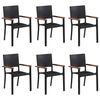 vidaXL 7 Piece Garden Dining Set Black