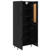 vidaXL Highboard 2 pcs Black Oak Engineered Wood