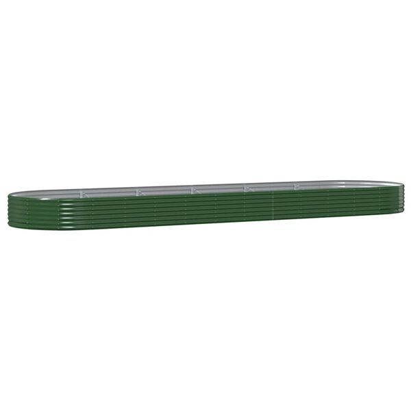 vidaXL Garden Raised Bed Galvanised Steel 523x140x36 cm Green