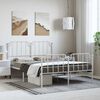 vidaXL Metal Bed Frame without Mattress with Footboard&nbsp;White 150x200cm