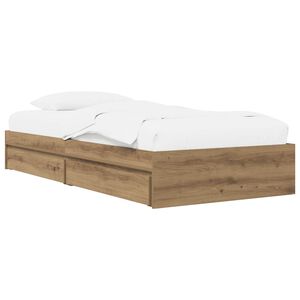 vidaXL Bed Frame with Storage Artisian Oak 80 x 200 cm Engineered Wood