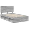 vidaXL Bed Frame Grey Sonoma 135 x 190 cm Solid Pine Wood