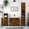 vidaXL Bathroom Cabinet Smoked Oak 30x30x100 cm Engineered Wood