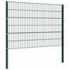 vidaXL Fence Panel with Posts Iron 1385x120 cm Green