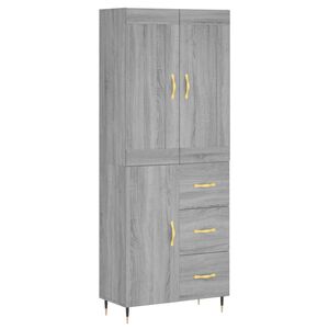 vidaXL Highboard Grey Sonoma 69,5x34x180 cm Engineered Wood