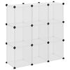 vidaXL Storage Cube Organiser with 9 Cubes and Doors Transparent PP
