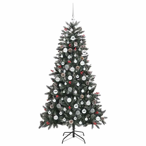 vidaXL Artificial Christmas Tree with 300 LEDs with Stand Green 180 cm