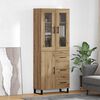 vidaXL Highboard 2 pcs Artisan Oak Engineered Wood and Glass