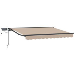 vidaXL Manual Awning Frame with LEDs Beige and Anthracite 2.5 x 2 m