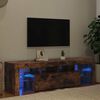 vidaXL TV Cabinet with LED Lights Smoked Oak 140x36.5x40 cm