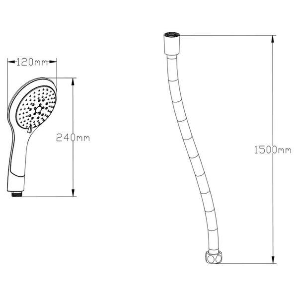 SCH&Uuml;TTE Hand Shower Set BROADWAY Chrome-White