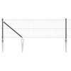 vidaXL Euro Fence with Spikes 25 x 0.6 m PVC-Coated Steel Grey Mesh