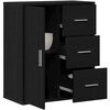 vidaXL Sideboard with Drawer Black Oak 60 x 31 x 70 cm Engineered Wood