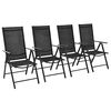 vidaXL Folding Garden Chairs 4 pcs Aluminium and Textilene Black