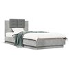 vidaXL Bed Frame with LED without Mattress Concrete Grey 100x200 cm