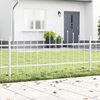 vidaXL Garden Fence 7 pcs White 170 x 115 cm Powder-Coated Steel