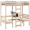 vidaXL Loft Bed Frame with Desk and Chairs 90x190cm Solid Wood Pine