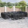 vidaXL Garden Sofa Set with Cushion 13 pcs Black Aluminium