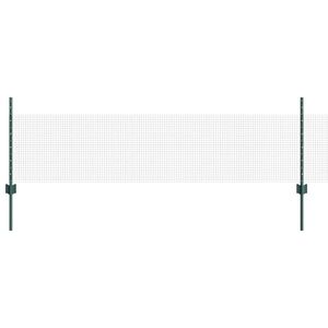 vidaXL Welded Wire Fence with Posts 100 x 0.5 m PVC-Coated Steel Green