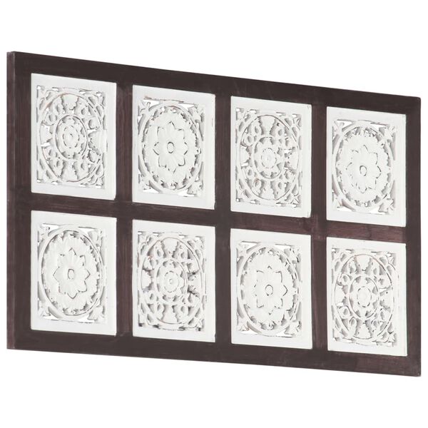 vidaXL Hand-Carved Wall Panel MDF 40x80x1.5 cm Brown and White