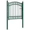 vidaXL Fence Gate EMMEN with Arched Top Steel 100x86 cm Green