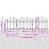 vidaXL Garden Fence Gate with Arched Top 400 x 175 cm Steel