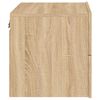 vidaXL Wall-mounted Bedside Cabinet with LED Lights Sonoma Oak