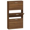vidaXL Shoe Cabinet Brown Oak 59x17x108 cm Engineered Wood