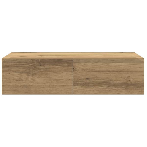 vidaXL Wall Shelf with Drawers Artisian Oak 60x26.5x15 cm Engineered Wood