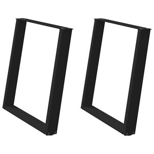 vidaXL Dining Table Legs U-Shaped 2 pcs Black 80x(72-73) cm Steel